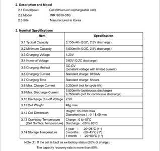 INR18650 33G 1